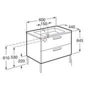 The Gap Unik 600mm Base Bathroom Unit & Basin - All Colours - Bathrooms