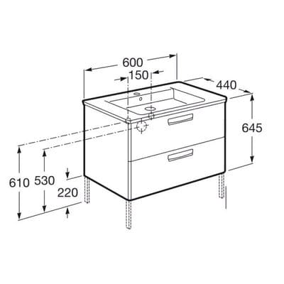 The Gap Unik 600mm Base Bathroom Unit & Basin - All Colours - Bathrooms