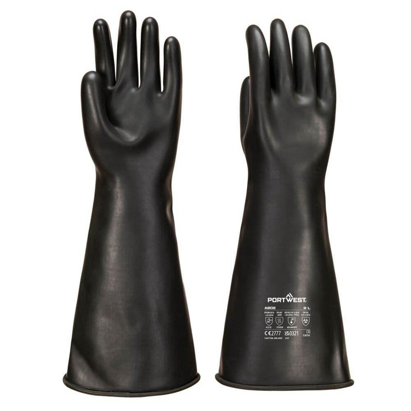 Portwest A802 Heavyweight Latex Rubber Gauntlet - GAUNTLET GLOVES