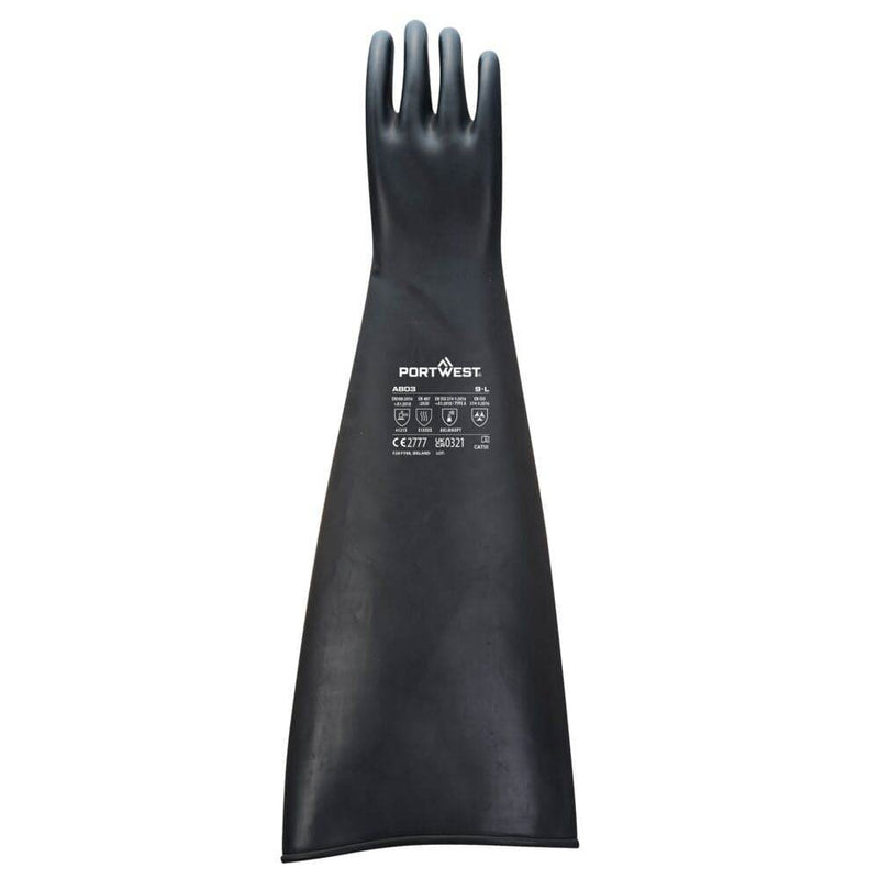 Portwest A803 Heavyweight Latex Rubber Gauntlet 600mm - GAUNTLET GLOVES