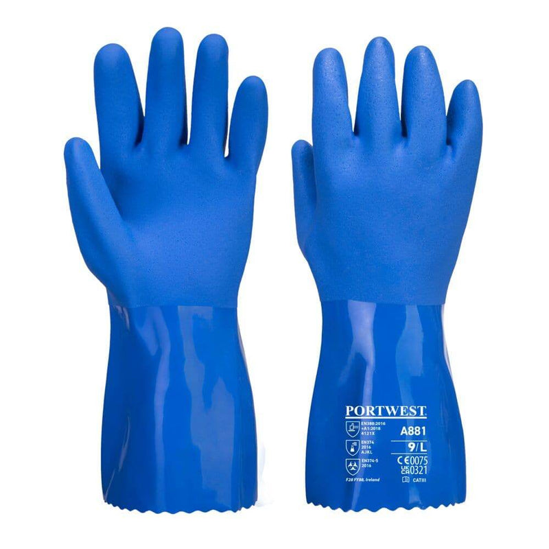 Portwest A881 Marine Ultra PVC Chem Gauntlet - CHEMICAL GLOVES