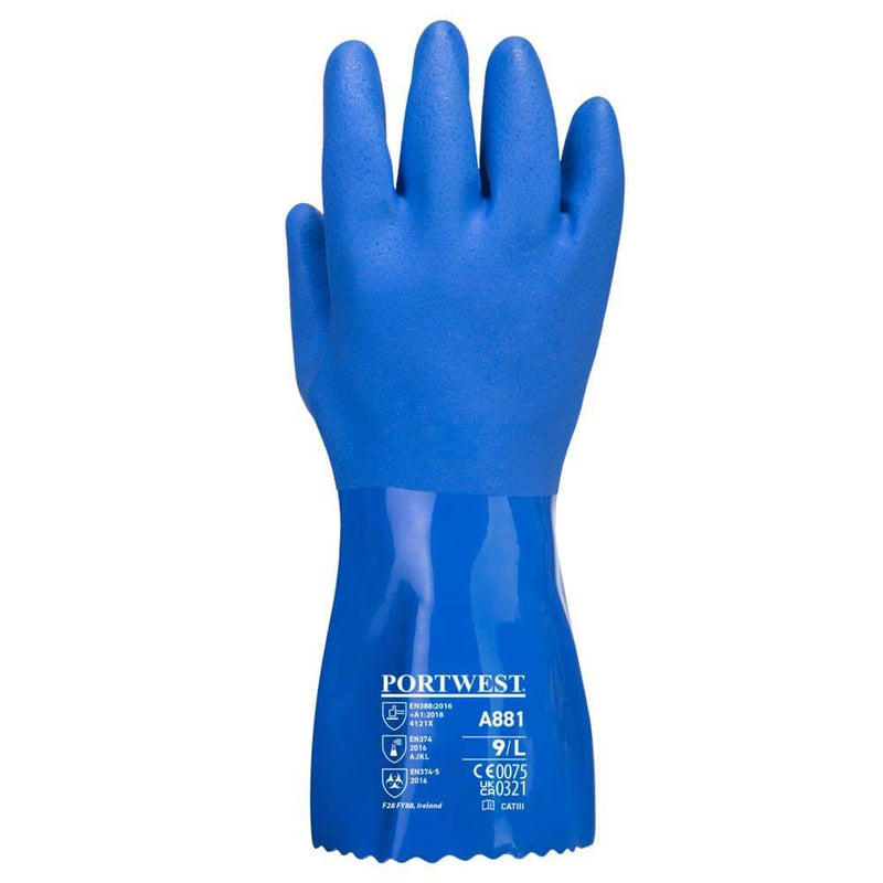 Portwest A881 Marine Ultra PVC Chem Gauntlet - CHEMICAL GLOVES