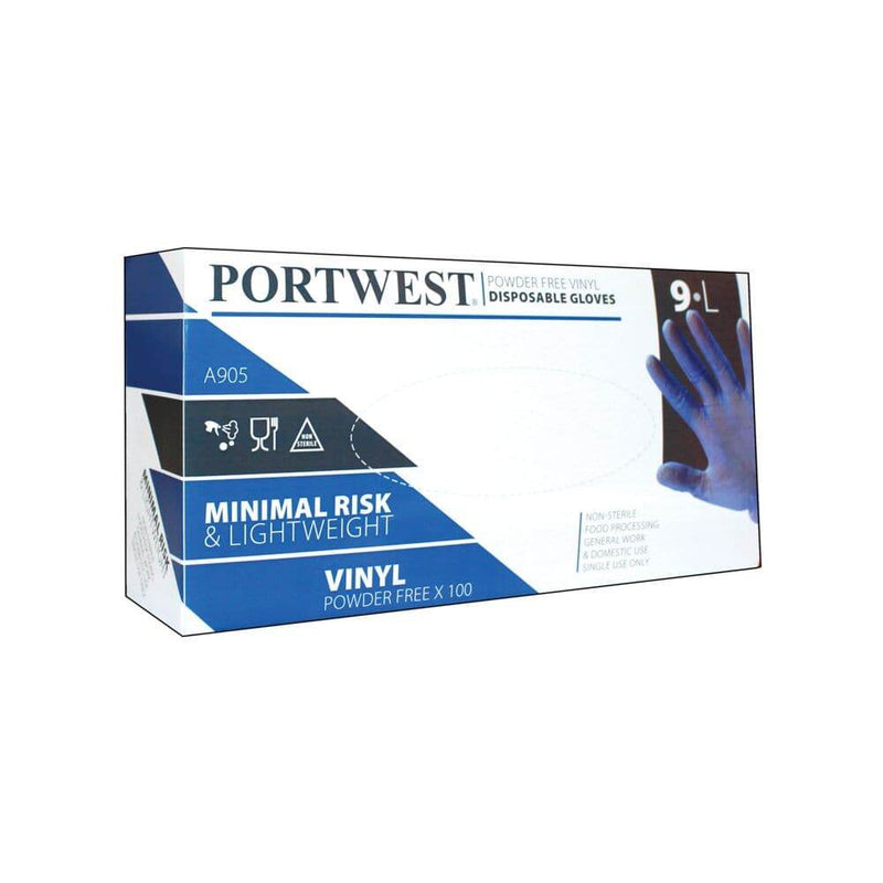 Portwest A905 Powder Free Vinyl Disposable Glove (Pk100) - DISPOSABLE GLOVES