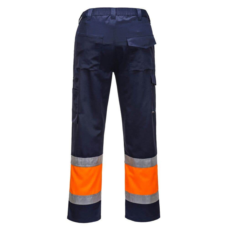 Portwest E049 Hi-Vis Contrast Class 1 Service Trousers - HI-VIS TROUSERS