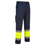 Portwest E049 Hi-Vis Contrast Class 1 Service Trousers - HI-VIS TROUSERS