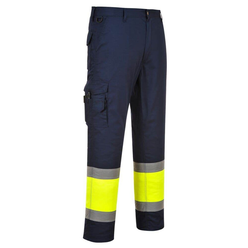 Portwest E049 Hi-Vis Contrast Class 1 Service Trousers - HI-VIS TROUSERS