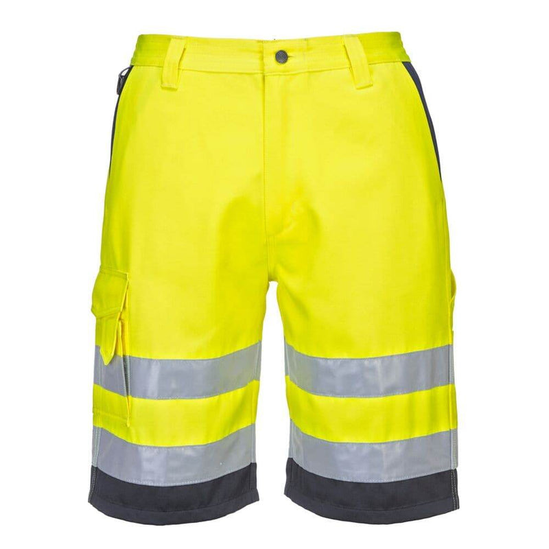 PORTWEST L043 HI-VIS LIGHTWEIGHT POLYCOTTON SHORTS - HI-VIS SHORTS