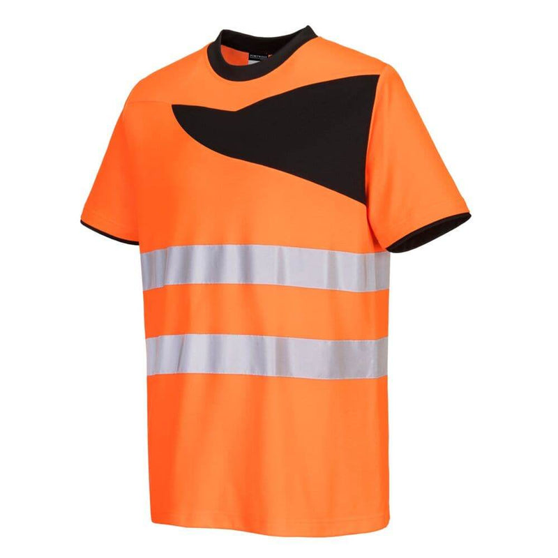 PORTWEST PW213 PW2 HI-VIS COTTON COMFORT T-SHIRT S/S - HI-VIS T-SHIRTS