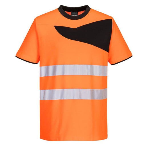PORTWEST PW213 PW2 HI-VIS COTTON COMFORT T-SHIRT S/S - HI-VIS T-SHIRTS