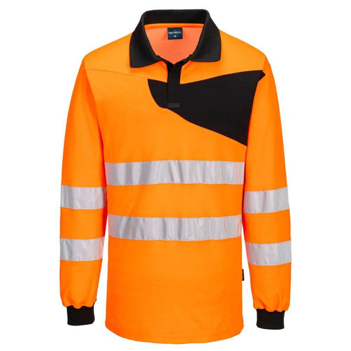 PORTWEST PW220 PW2 HI-VIS POLO SHIRT L/S - HI-VIS T-SHIRTS