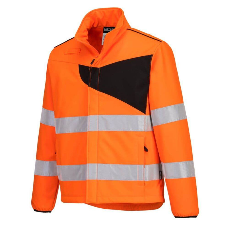 PORTWEST PW275 HI-VIS SOFTSHELL JACKET (2L) - HI-VIS JACKETS & COATS
