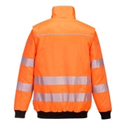 PORTWEST PW302 PW3 HI-VIS 3-IN-1 PILOT JACKET - HI-VIS JACKETS & COATS