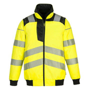 PORTWEST PW302 PW3 HI-VIS 3-IN-1 PILOT JACKET - HI-VIS JACKETS & COATS