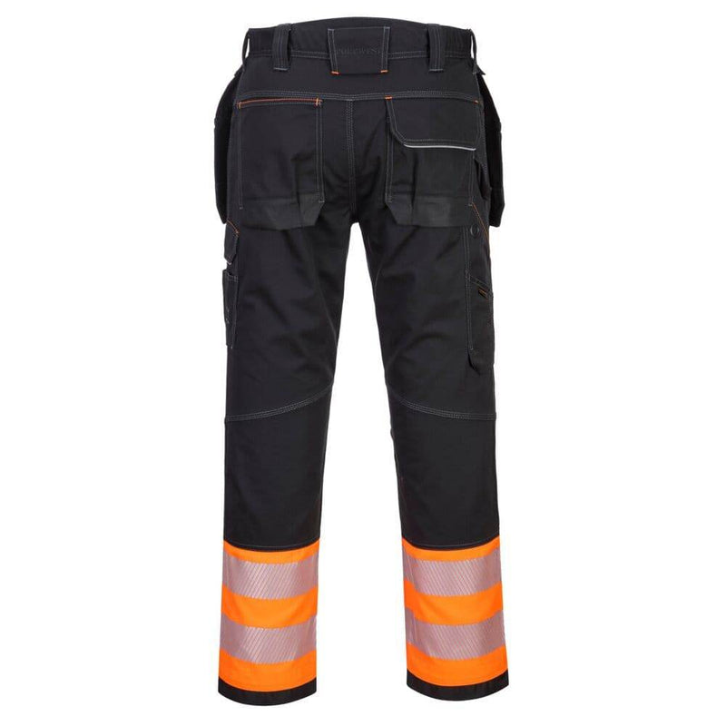 PORTWEST PW307 PW3 HI-VIS CLASS 1 HOLSTER POCKET TROUSERS - HI-VIS TROUSERS
