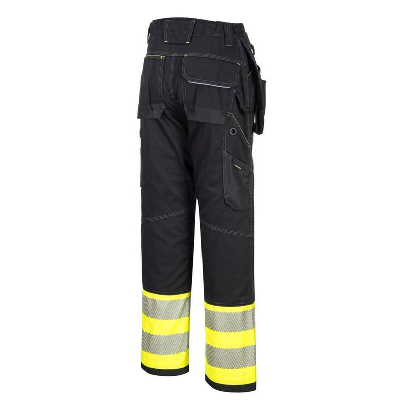 PORTWEST PW307 PW3 HI-VIS CLASS 1 HOLSTER POCKET TROUSERS - HI-VIS TROUSERS