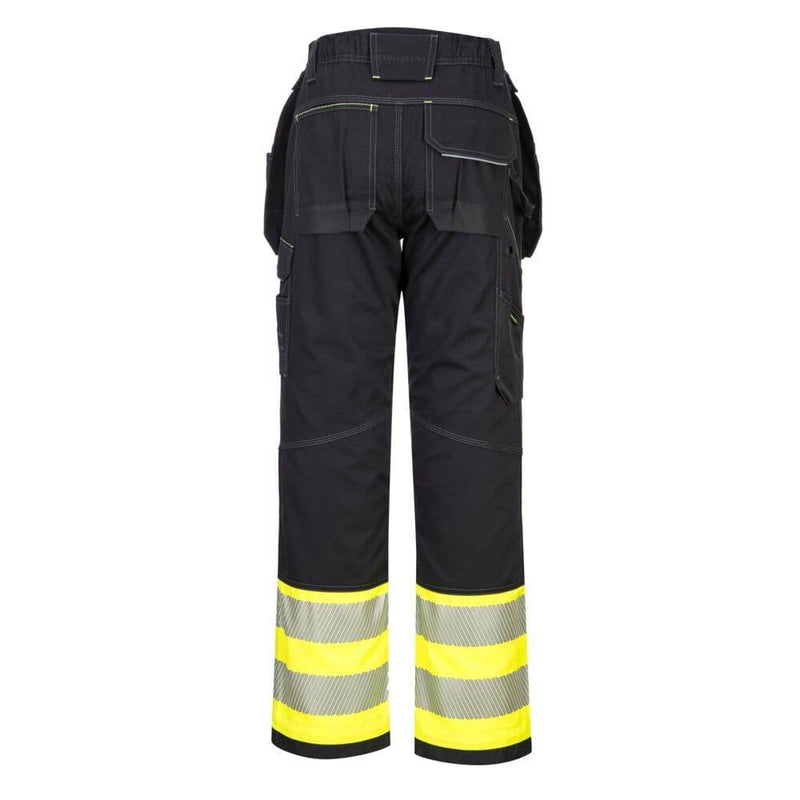 PORTWEST PW307 PW3 HI-VIS CLASS 1 HOLSTER POCKET TROUSERS - HI-VIS TROUSERS
