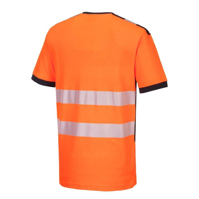 PORTWEST PW310 PW3 HI-VIS V-NECK MESH INSERT T-SHIRT S/S - HI-VIS T-SHIRTS
