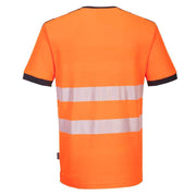 PORTWEST PW310 PW3 HI-VIS V-NECK MESH INSERT T-SHIRT S/S - HI-VIS T-SHIRTS