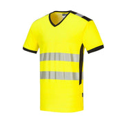 PORTWEST PW310 PW3 HI-VIS V-NECK MESH INSERT T-SHIRT S/S - HI-VIS T-SHIRTS