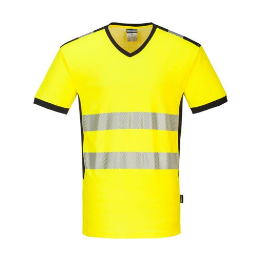 PORTWEST PW310 PW3 HI-VIS V-NECK MESH INSERT T-SHIRT S/S - HI-VIS T-SHIRTS