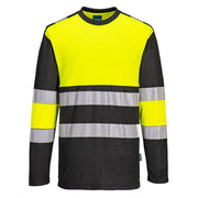PORTWEST PW312 PW3 HI-VIS COTTON COMFORT CLASS 1 T-SHIRT L/S - HI-VIS T-SHIRTS