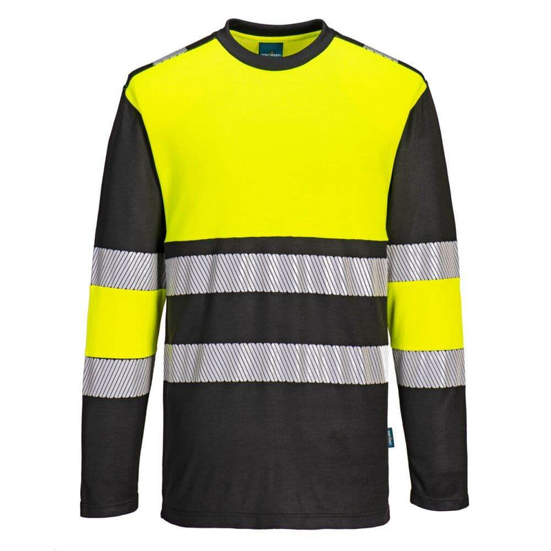 PORTWEST PW312 PW3 HI-VIS COTTON COMFORT CLASS 1 T-SHIRT L/S - HI-VIS T-SHIRTS