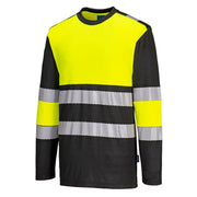 PORTWEST PW312 PW3 HI-VIS COTTON COMFORT CLASS 1 T-SHIRT L/S - HI-VIS T-SHIRTS