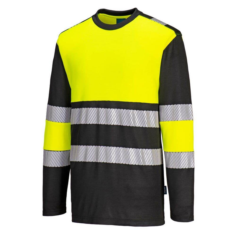 PORTWEST PW312 PW3 HI-VIS COTTON COMFORT CLASS 1 T-SHIRT L/S - HI-VIS T-SHIRTS