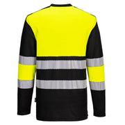 PORTWEST PW312 PW3 HI-VIS COTTON COMFORT CLASS 1 T-SHIRT L/S - HI-VIS T-SHIRTS