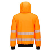 PORTWEST PW327 PW3 HI-VIS ZIP HOODIE - HI-VIS SWEATSHIRTS & HOODIES