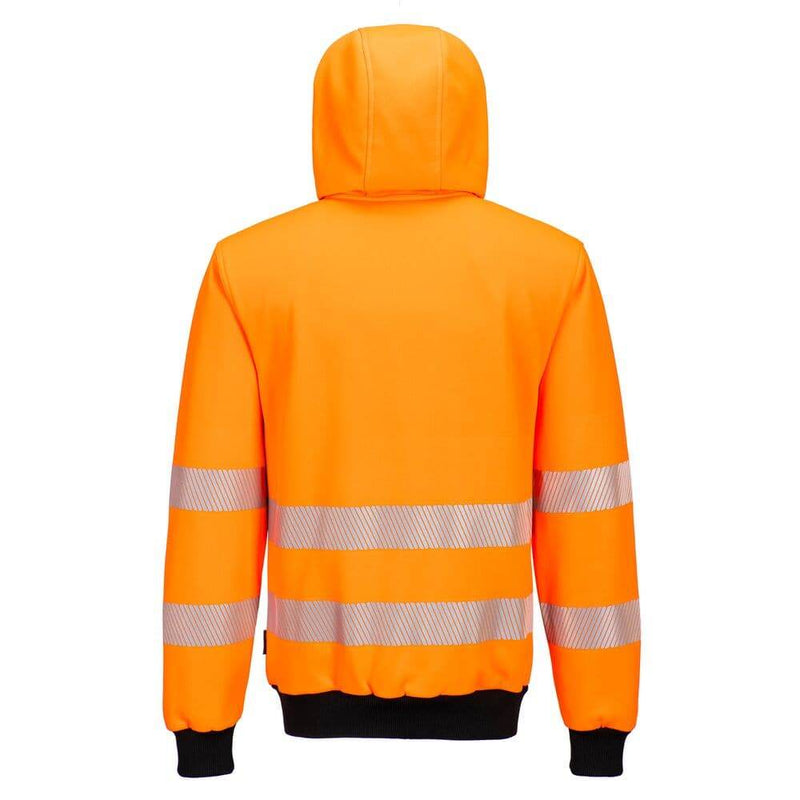 PORTWEST PW327 PW3 HI-VIS ZIP HOODIE - HI-VIS SWEATSHIRTS & HOODIES