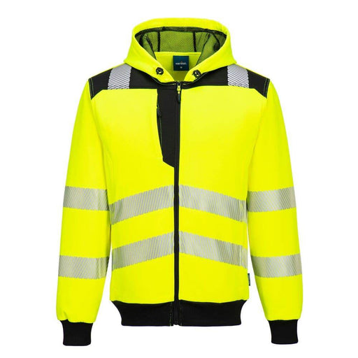 PORTWEST PW327 PW3 HI-VIS ZIP HOODIE - HI-VIS SWEATSHIRTS & HOODIES