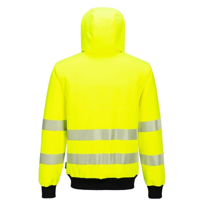 PORTWEST PW327 PW3 HI-VIS ZIP HOODIE - HI-VIS SWEATSHIRTS & HOODIES