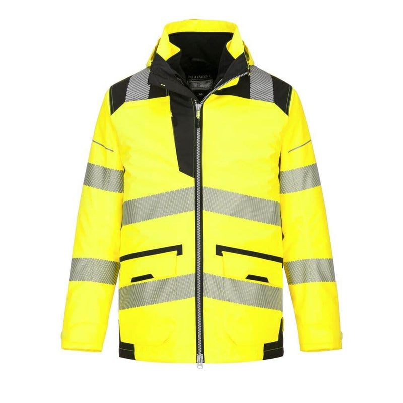 PORTWEST PW367 PW3 HI-VIS BREATHABLE 5-IN-1 JACKET - HI-VIS JACKETS & COATS