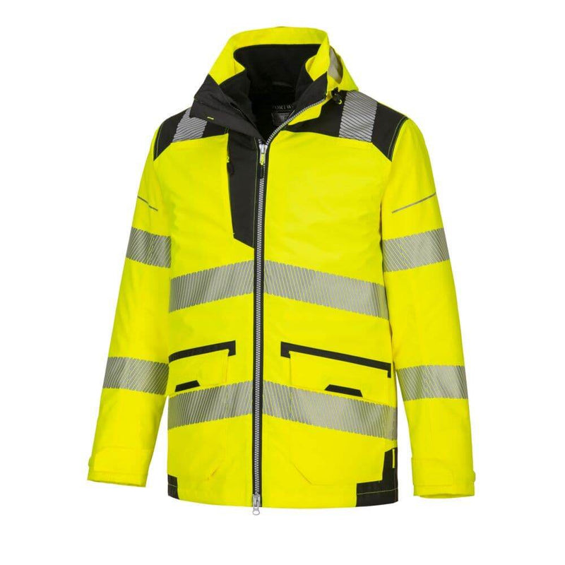 PORTWEST PW367 PW3 HI-VIS BREATHABLE 5-IN-1 JACKET - HI-VIS JACKETS & COATS