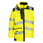PORTWEST PW367 PW3 HI-VIS BREATHABLE 5-IN-1 JACKET - HI-VIS JACKETS & COATS