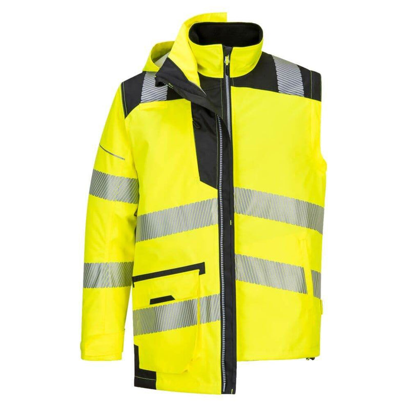 PORTWEST PW367 PW3 HI-VIS BREATHABLE 5-IN-1 JACKET - HI-VIS JACKETS & COATS