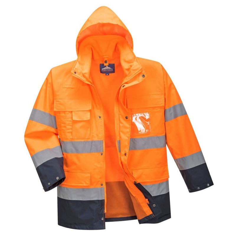 PORTWEST S162 HI-VIS 3-IN-1 CONTRAST LITE WATERPROOF JACKET - HI-VIS JACKETS & COATS