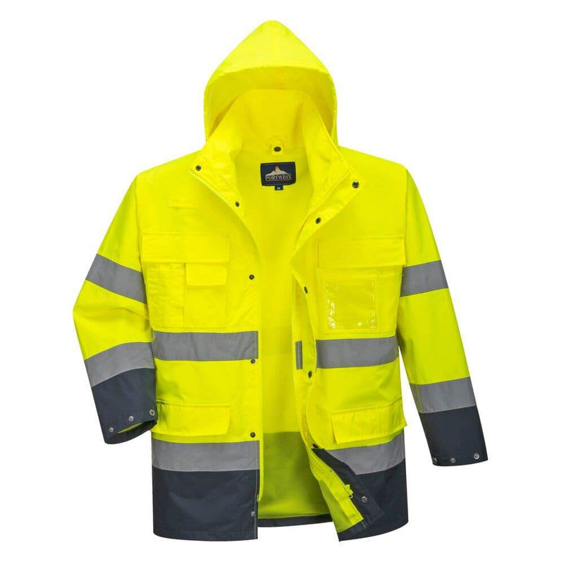 PORTWEST S162 HI-VIS 3-IN-1 CONTRAST LITE WATERPROOF JACKET - HI-VIS JACKETS & COATS