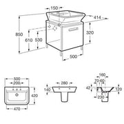 The Gap 500mm Base Bathroom Unit - All Colours - Bathrooms