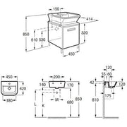 The Gap 450mm Base Bathroom Unit - Gloss White - Bathrooms