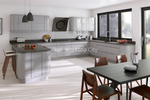 Larissa Handle Less Dove Grey Gloss J Pull- Replacement Kitchen Doors SAMPLE PRODUCTS -