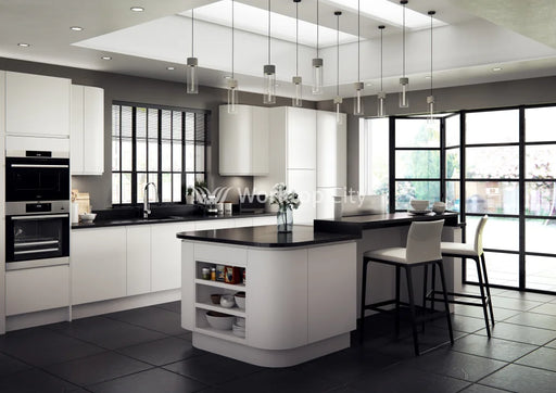 Larissa Handle Less White Matt J Pull- Replacement Kitchen Doors SAMPLE PRODUCTS -