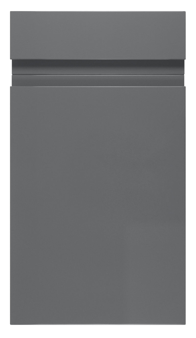 Larissa Handle Less Dust Grey Gloss J Pull- Replacement Kitchen Drawer Fronts/Oven Filler Panel (110mm High) -