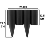 Lawn Edging, Plastic Palisade Wood Effect, 2.5m Box, Black - Hardware > Fencing & Barriers > Garden Borders & Edging Garden tools & Accesories
