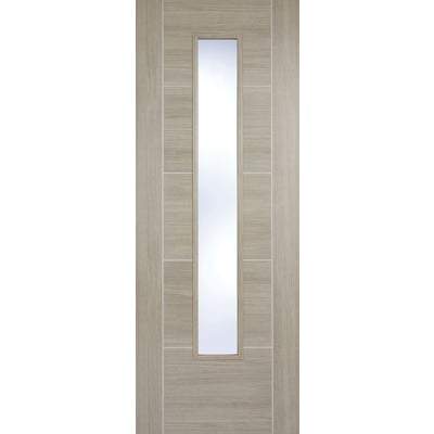 Vancouver Light Grey Laminated 1 Glazed Clear Light Panel Interior Door - All Sizes - Doors