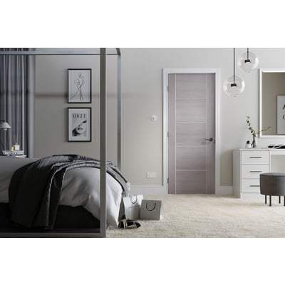 Vancouver Light Grey Pre-Finished 5 Panel Interior Fire Door FD30 - All Sizes - Doors