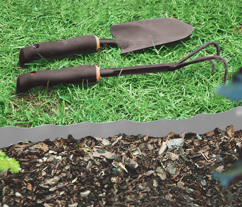 Wavy Plastic Garden Lawn Edging, H=15CM, L=9M, Light Gray - Hardware > Fencing & Barriers > Garden Borders & Edging > Edging Garden tools & Accesories