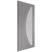 Salerno Pre-Finished Light Grey Internal Door with Clear Glass - 2040 x 726 x 35mm -