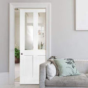 London White Primed 2 Glazed Clear Light Panels Interior Door - 1981mm x 686mm -